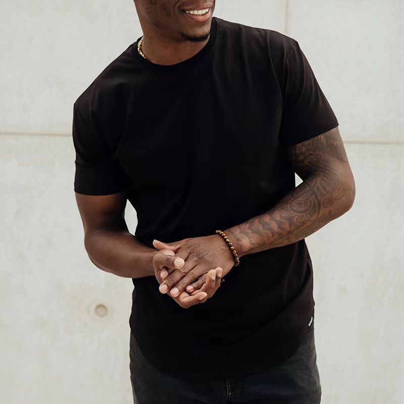 Walter – Slim fit sport T-shirt med rundad fåll