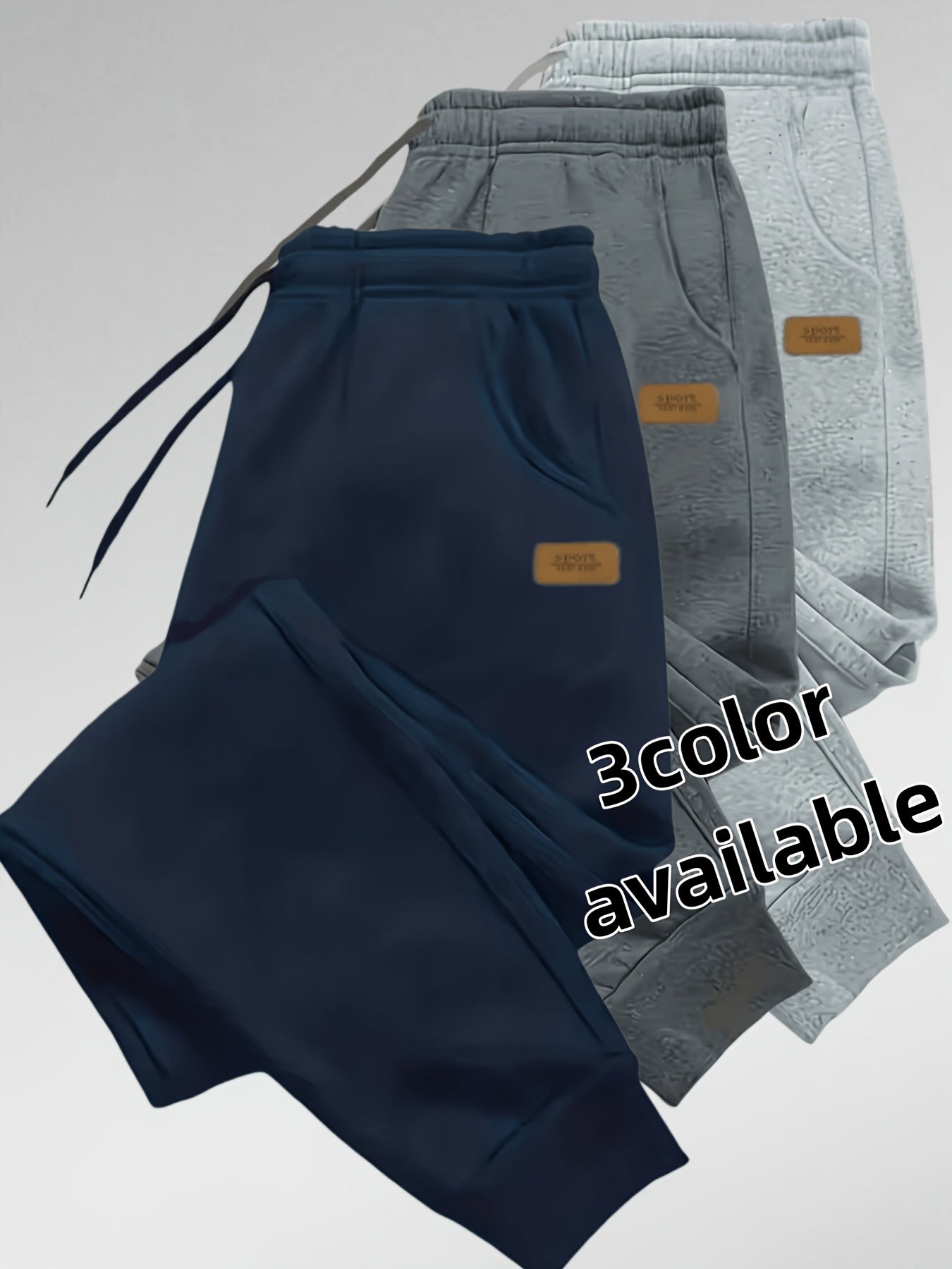 Herren Warme Jogginghose mit Fleecefutter, Kordelzug, Schwarz