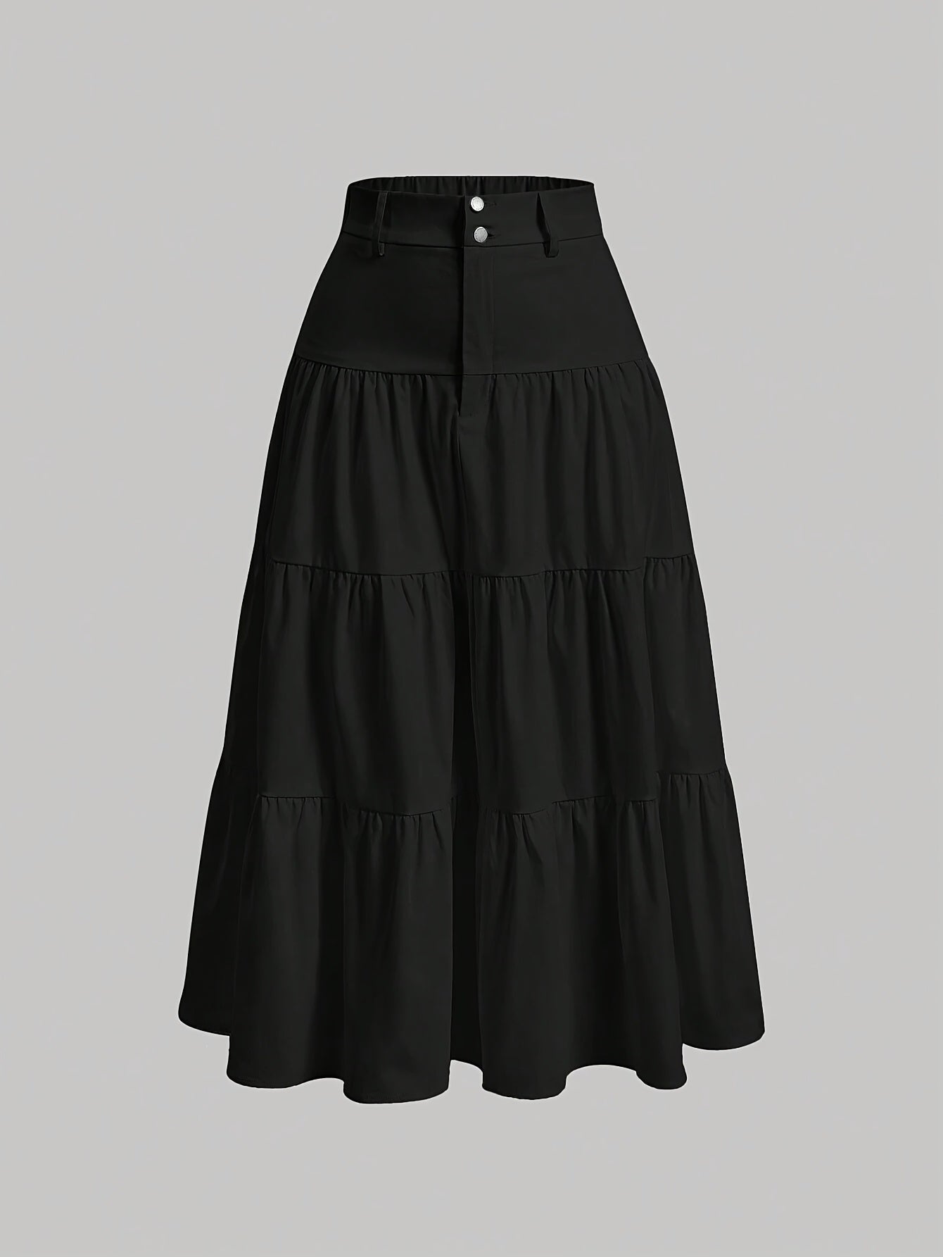 Damen Maxirock mit hoher Taille und Stufen-Design – Eleganter Freizeitrock für Frühling und Sommer