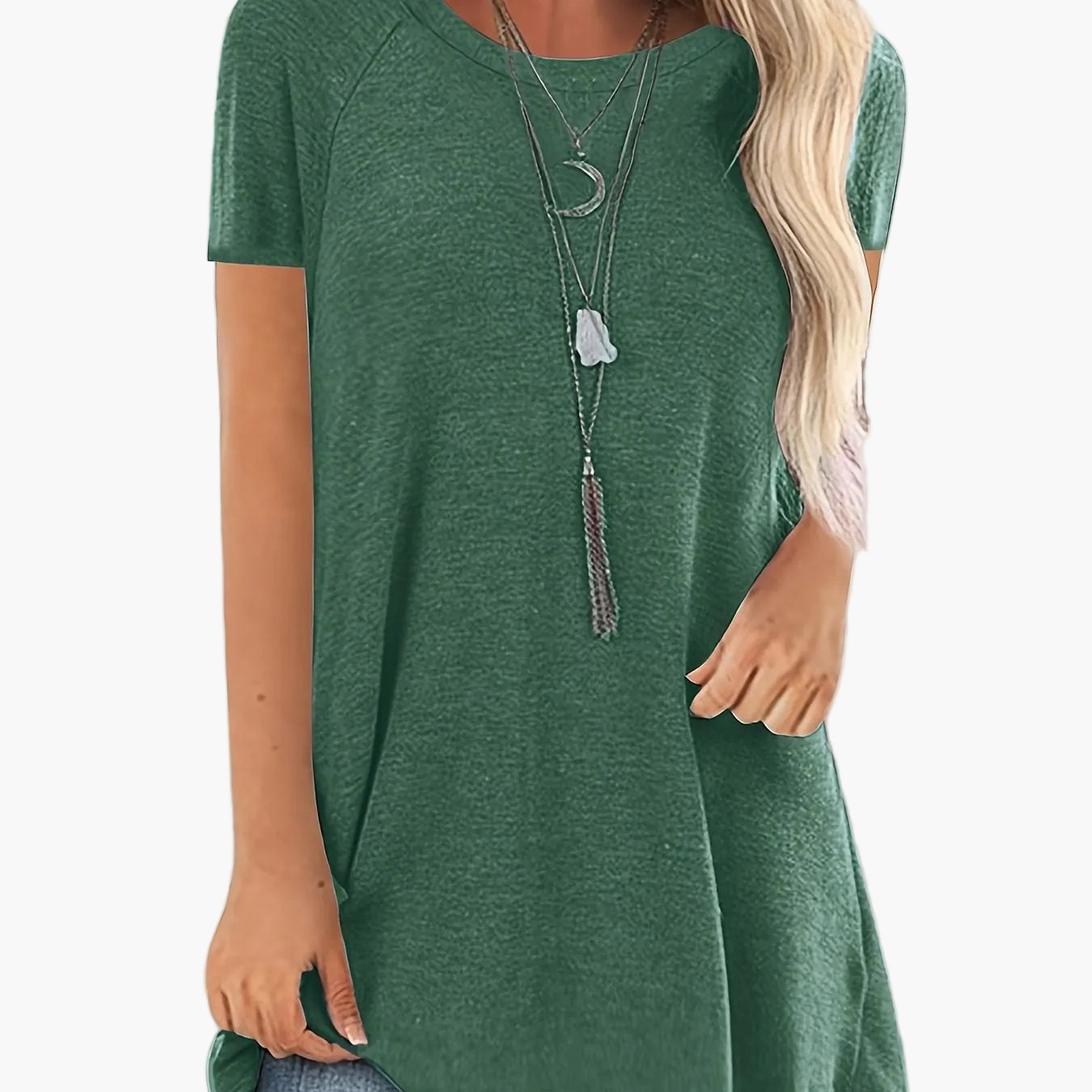 Tunica donna manica corta taglio ampio moda casual