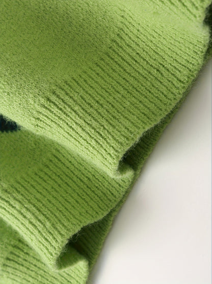 Maglione da donna con motivo a cuori, alla moda e casual, ideale per autunno e inverno