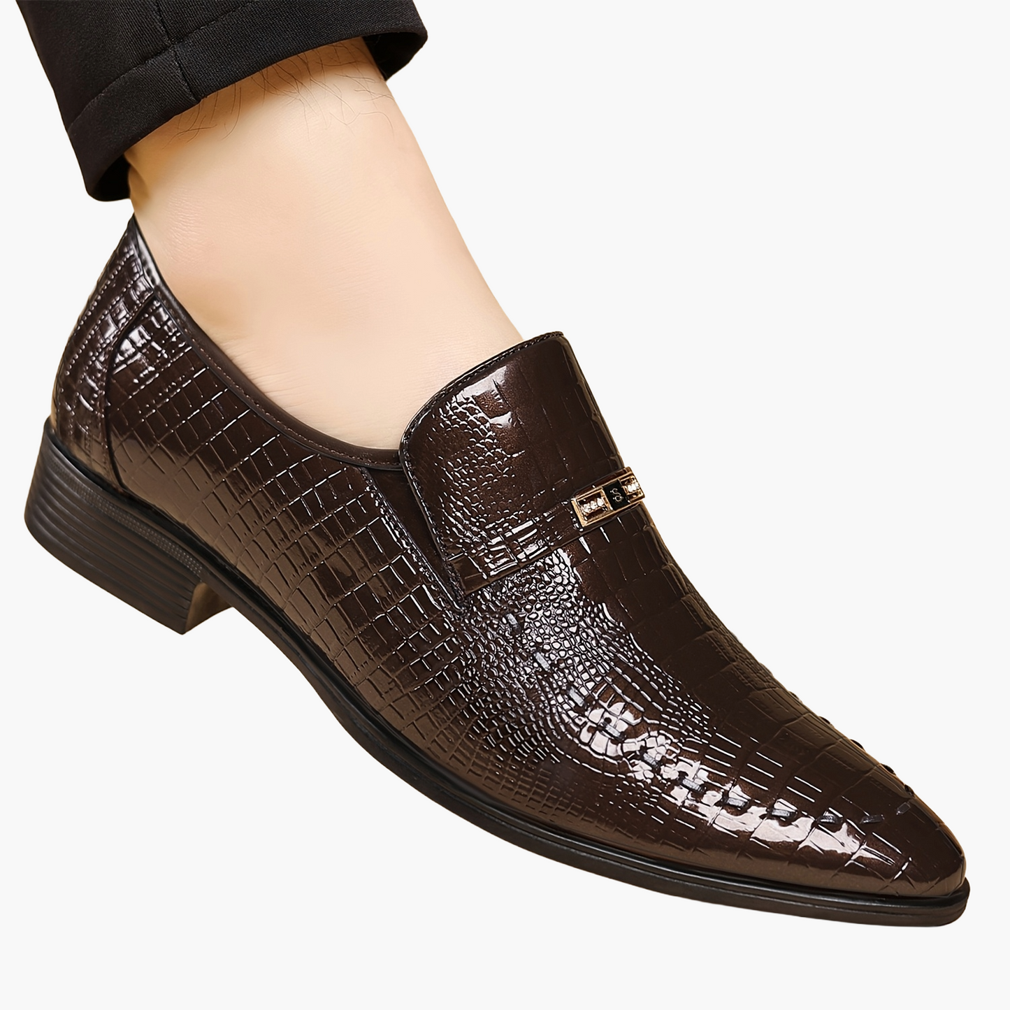 Mocassini da uomo business in elegante look con stampa coccodrillo – Scarpe eleganti da abito per ufficio e occasioni formali