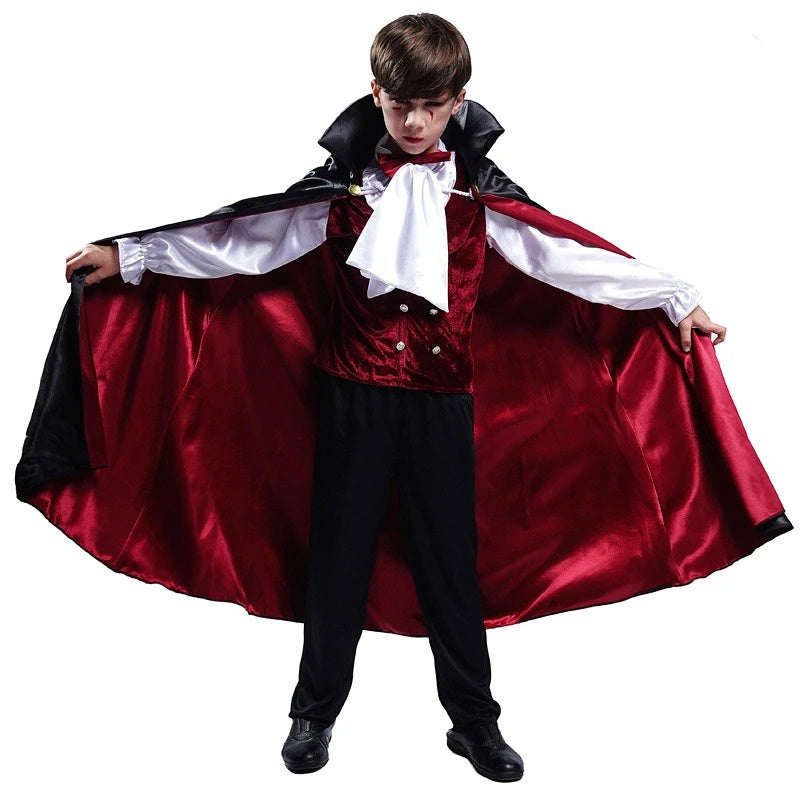 Halloween Kinder Vampier Kostuum – Jongens Dracula Verkleeding voor Halloween Feest & Carnaval