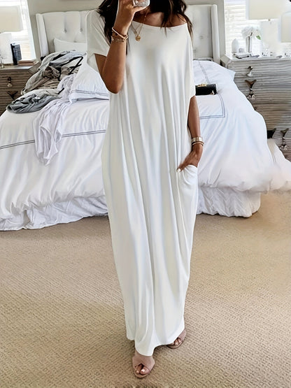 Damska sukienka maxi luźny krój lato casual elegancka