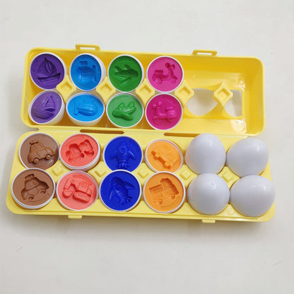 Kinder Lernspielzeug Sortier-Eier Pädagogisches Montessori Motorikspiel ab 3 Jahren