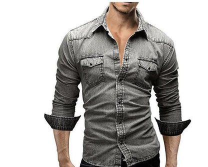 Francis – Camicia slim fit da uomo a maniche lunghe tinta unita