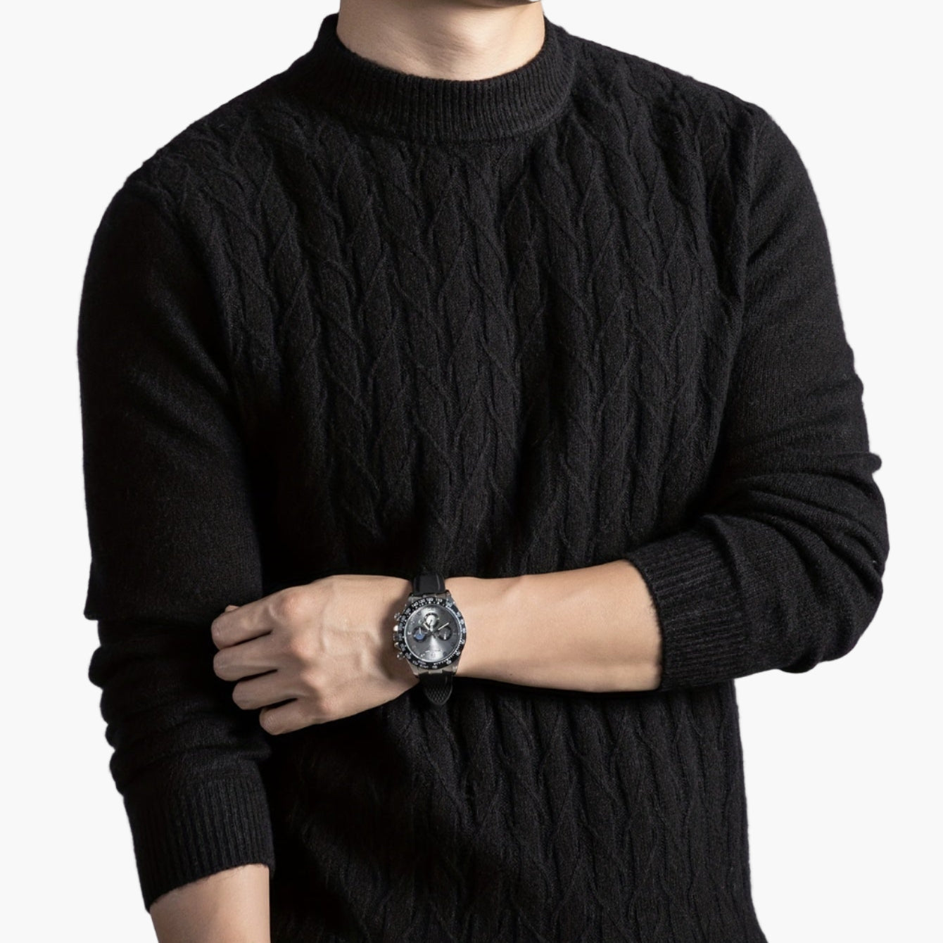 Męski sweter dzianinowy nowoczesny regular fit na jesień i zimę – Stylowy towarzysz na co dzień