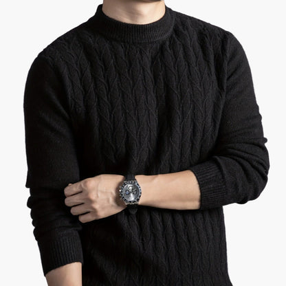 Męski sweter dzianinowy nowoczesny regular fit na jesień i zimę – Stylowy towarzysz na co dzień
