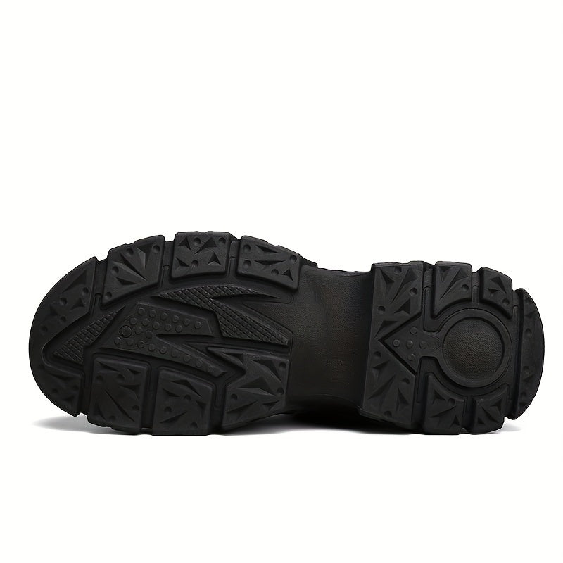 Robuster Herren Schnürstiefel Grau Schwarz mit Profilsohle