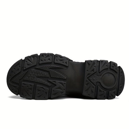 Robuster Herren Schnürstiefel Grau Schwarz mit Profilsohle
