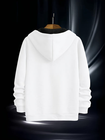Herren Kapuzenpullover mit diagonalem Reißverschluss Kängurutasche
