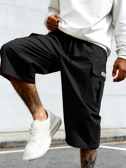 Shorts cargo homme style streetwear, longueur genou, pantalon de loisirs confortable avec poches