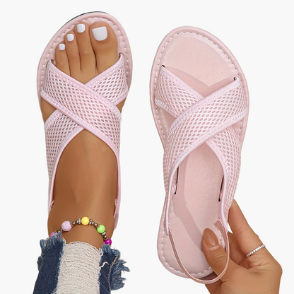 Sandali da donna comodi per il tempo libero con cinturini incrociati – Scarpe estive confortevoli per tutti i giorni e per le vacanze
