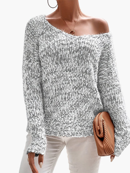 Jersey de mujer en estilo casual holgado – Jersey de punto moderno para el día a día y tiempo libre