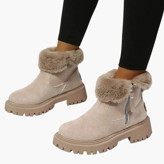 Dam Vinterstövletter med varm foder och dragkedja – Moderiktiga komfortboots för vardag & fritid