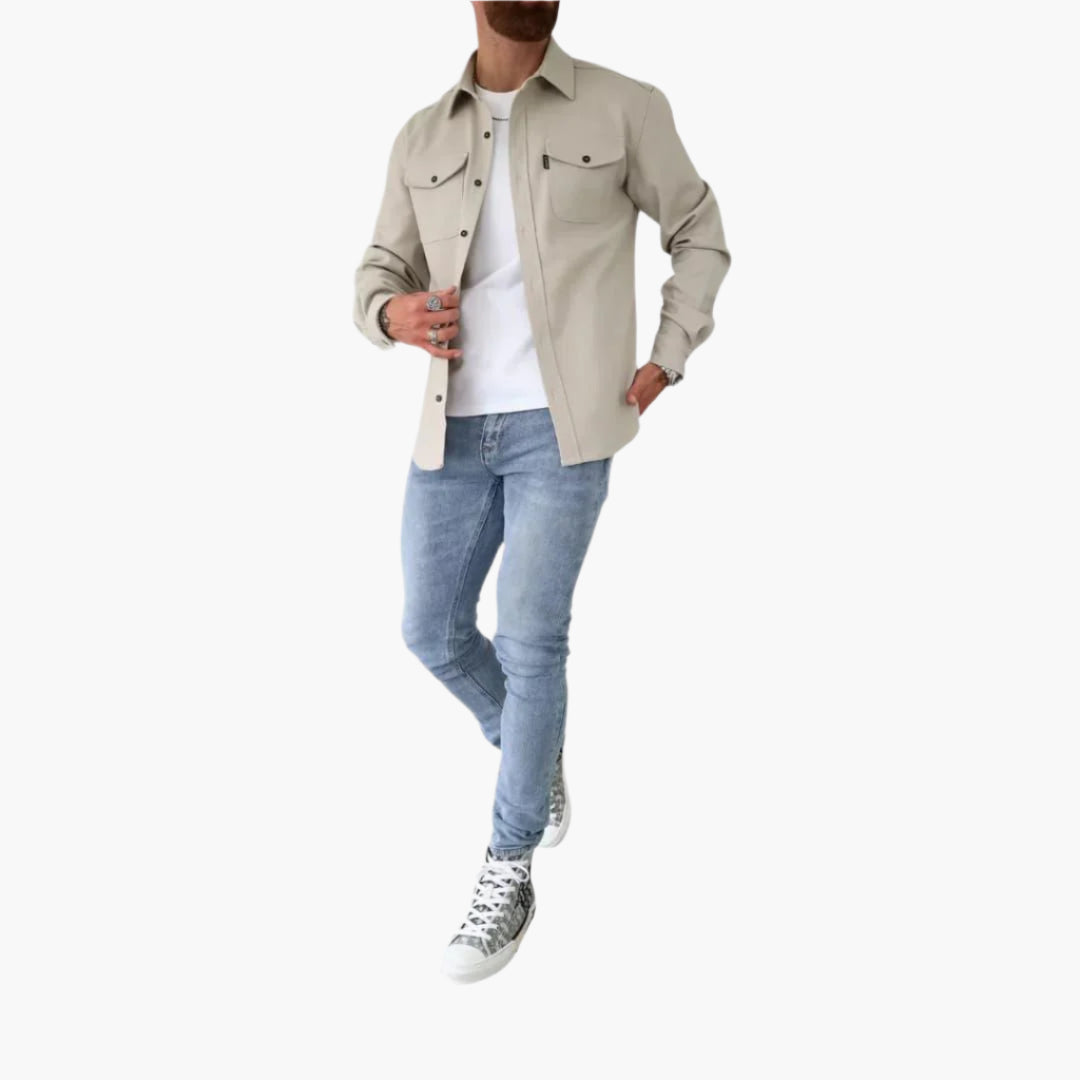 Overshirt da uomo – Design moderno con bottoni, stile versatile per tempo libero e lavoro