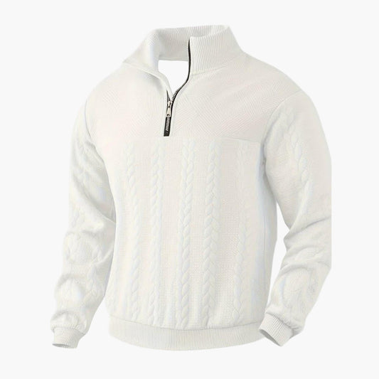 Jersey de punto con media cremallera para hombre – Jersey casual moderno para uso diario y oficina