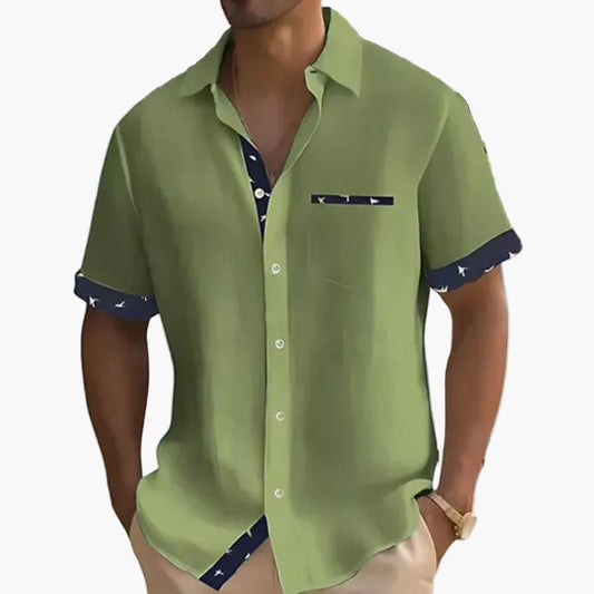 Camisa casual de hombre de manga corta Modern Regular Fit – Camisa de verano con estilo para el día a día y tiempo libre