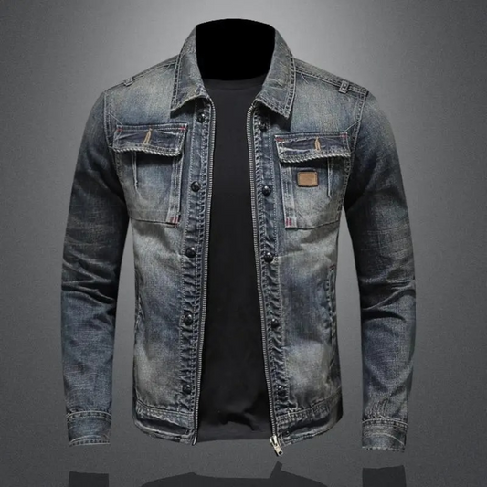 Heren Denimjack Vintage Stijl – Klassiek, Casual & Veelzijdig