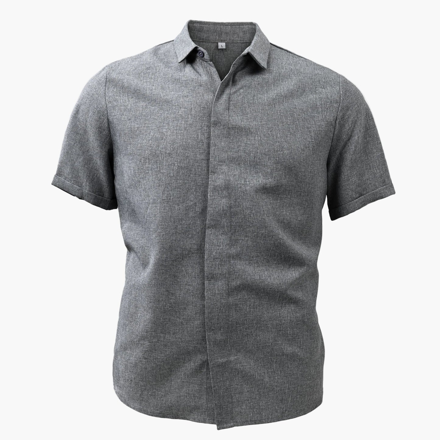 Camisa casual de hombre de manga corta con cuello de solapa – Camisa moderna de verano para el día a día y vacaciones