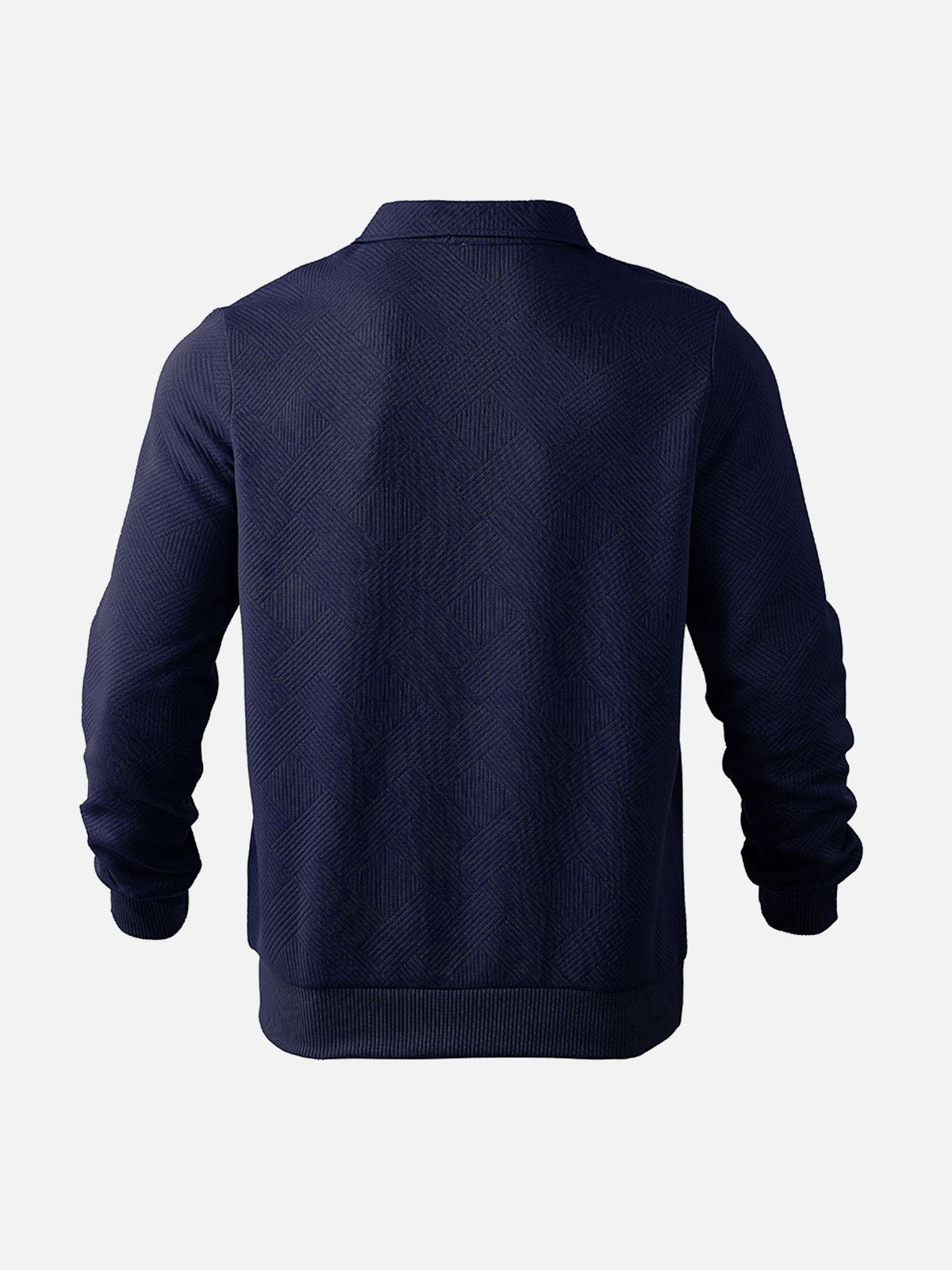 Herre pullover med halvlukning og moderne strukturmønster – Smart casual og kontor
