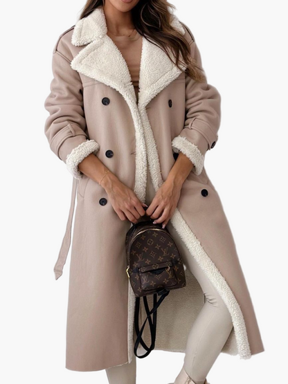 Dames lange jas met bontkraag – Elegante winterjas voor stijlvolle outfits