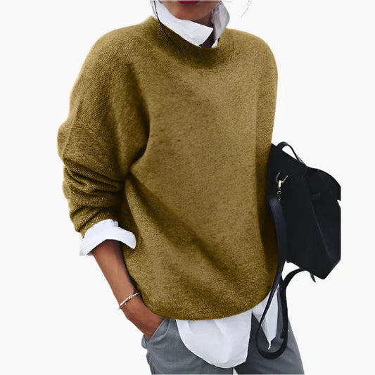 Damski sweter casual o luźnym kroju – stylowy dzianinowy sweter na co dzień i do biura