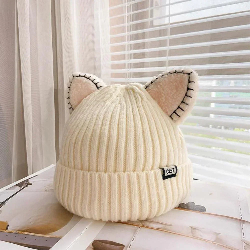 PurrWarm | Gebreide wintermuts met kattenoortjes