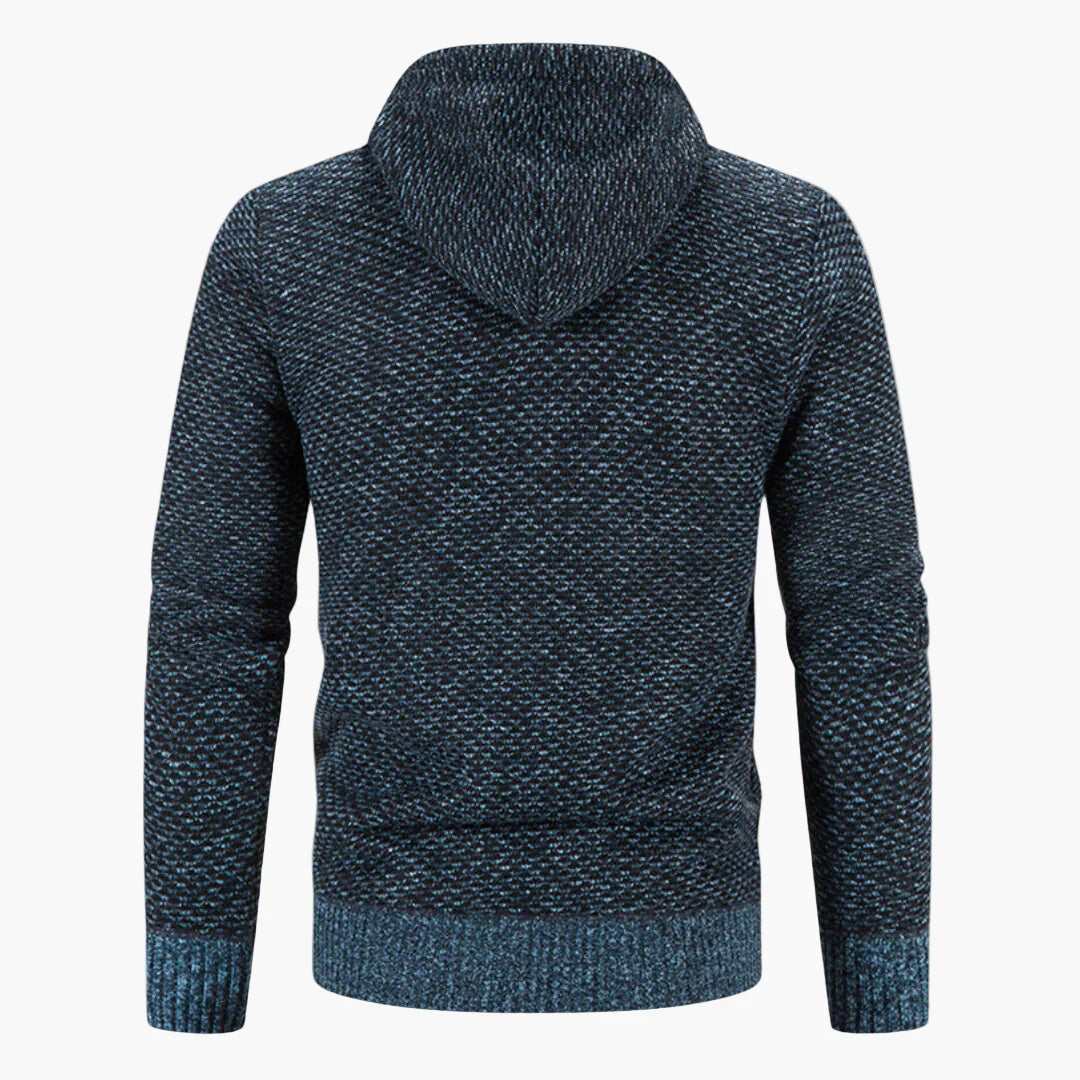 Veste à capuche en maille homme pour automne et hiver – Tenue de loisirs tendance avec fermeture éclair
