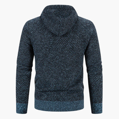 Veste à capuche en maille homme pour automne et hiver – Tenue de loisirs tendance avec fermeture éclair
