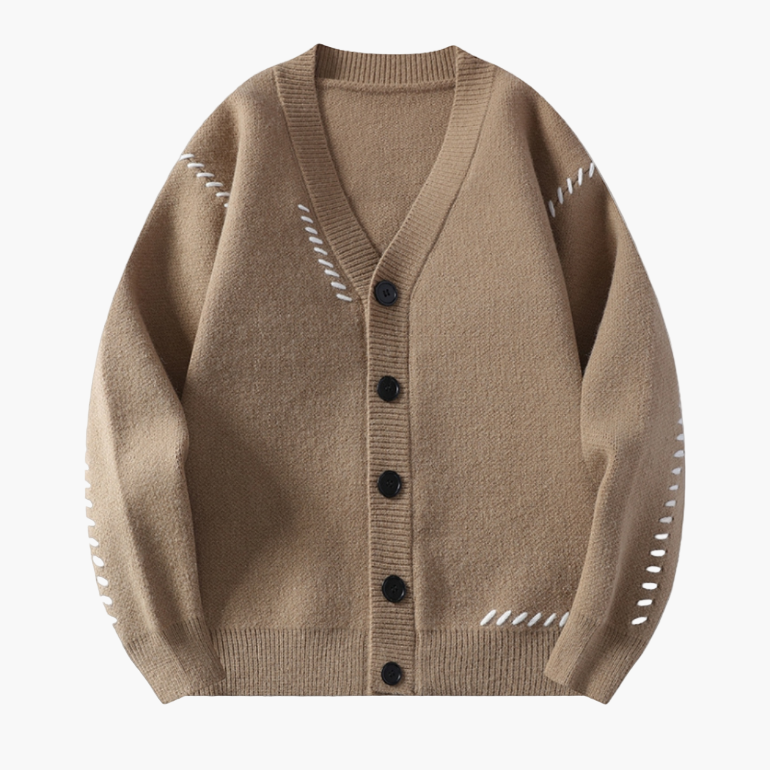 Cardigan da uomo in maglia con abbottonatura – Stile casual moderno e comfort