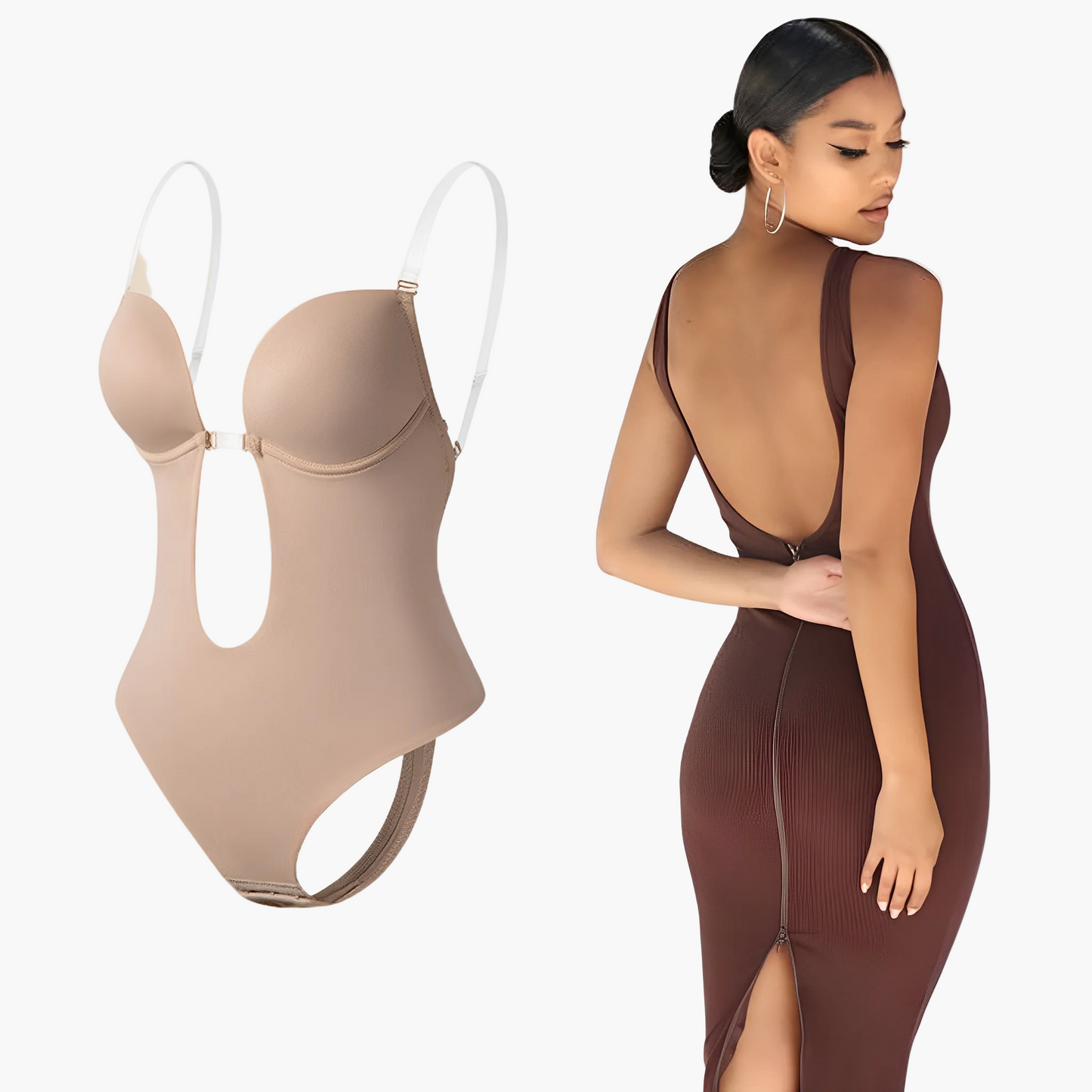 Damen Rückenfreier Bodysuit-BH – Unsichtbarer Stütz-BH für elegante Rückenfreie Kleider und Outfits