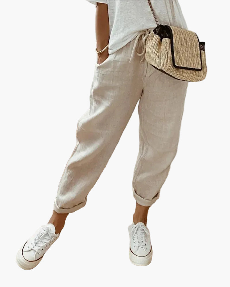 Pantaloni Casual da Donna con Coulisse – Stile Estivo Informale per Quotidiano e Vacanze