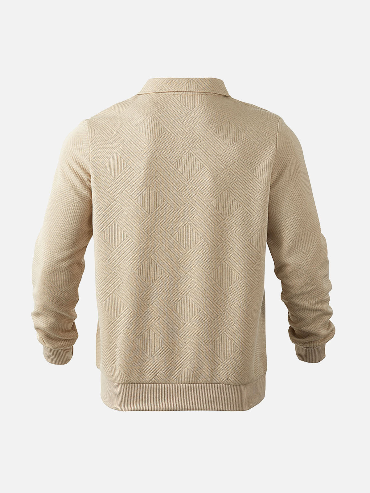 Herre pullover med halvlukning og moderne strukturmønster – Smart casual og kontor