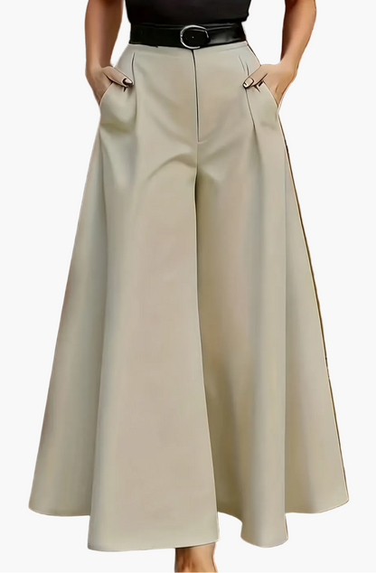 Pantalones Palazzo de pierna ancha para mujer para oficina y ocasiones elegantes – Pantalones de talle alto con estilo y carácter
