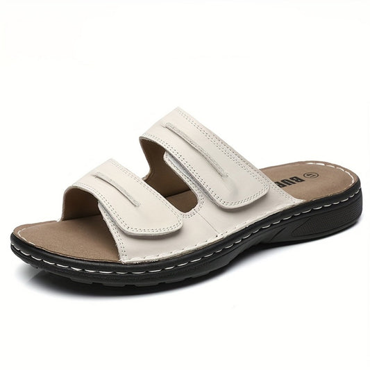 Sandalia cómoda para hombre con doble correa – Ocio y uso diario – Zapato abierto tipo mule con punta abierta