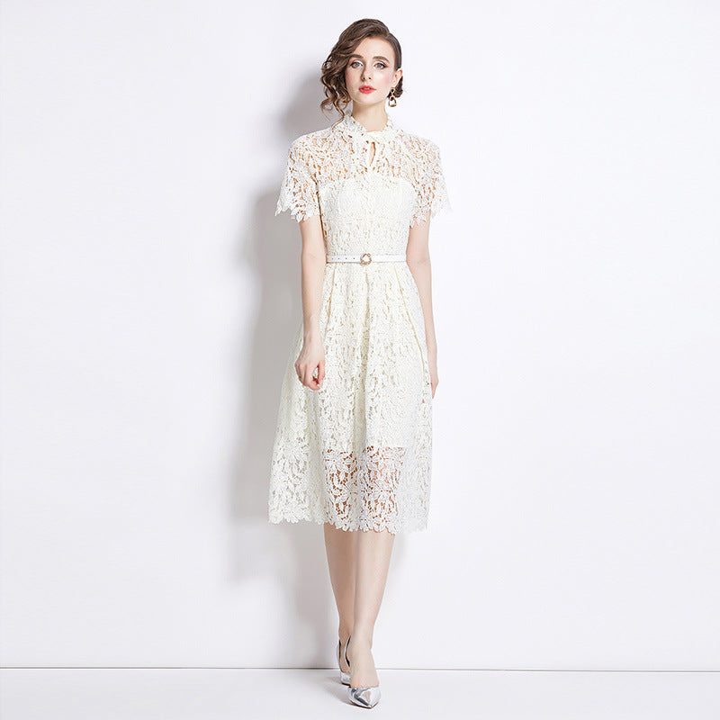 Elegante abito in pizzo da donna per occasioni speciali – Vita media, festivo, raffinato