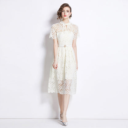 Elegante abito in pizzo da donna per occasioni speciali – Vita media, festivo, raffinato