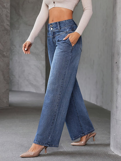 Damen High Waist Weite Jeans – Modische Flared Jeans für Freizeit & Alltag