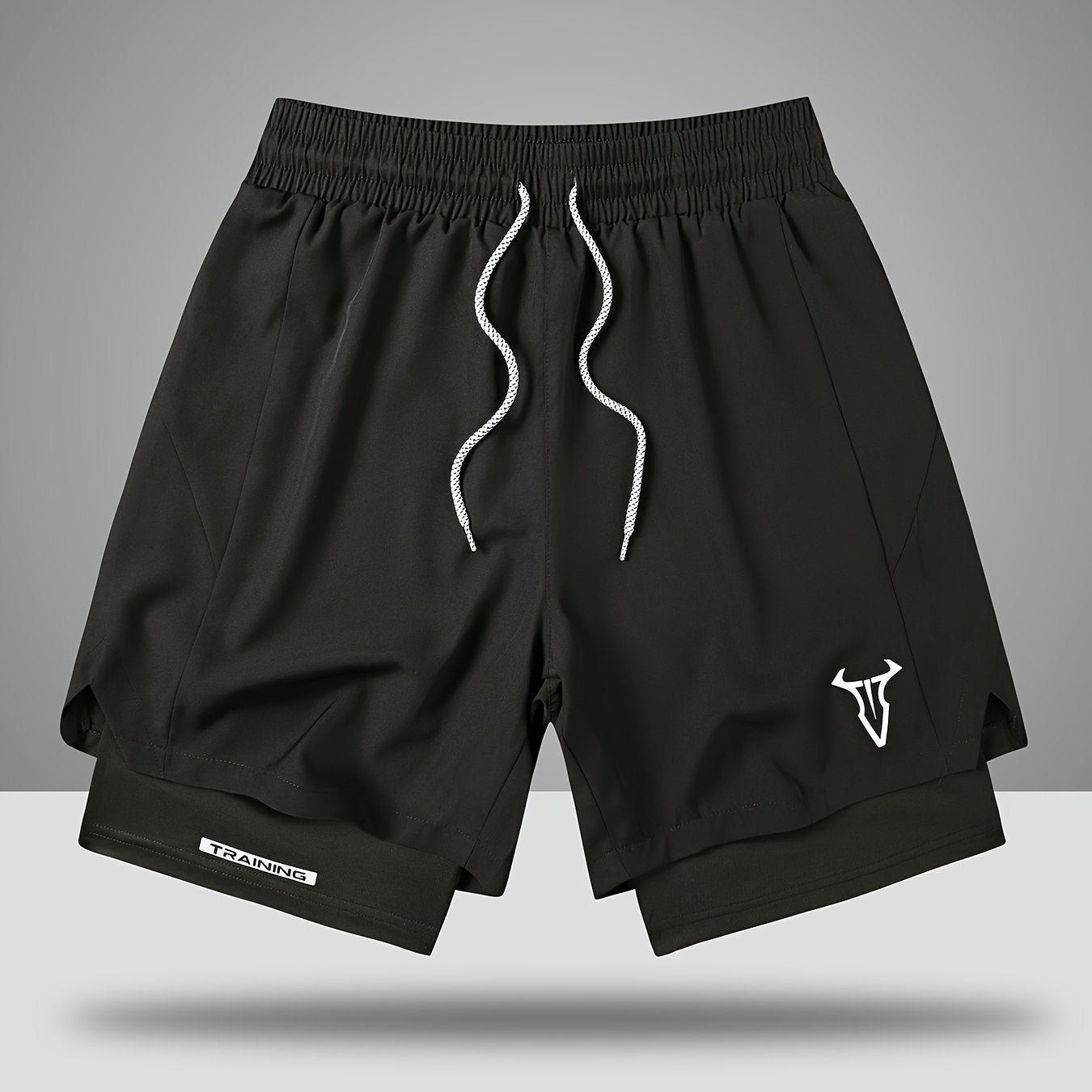 Pantaloncini da allenamento uomo fitness sport taglio regolare con coulisse e tasche laterali