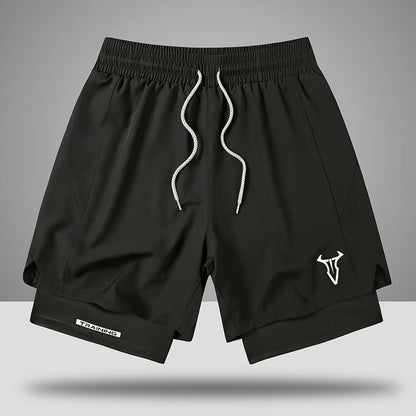 Pantaloncini da allenamento uomo fitness sport taglio regolare con coulisse e tasche laterali
