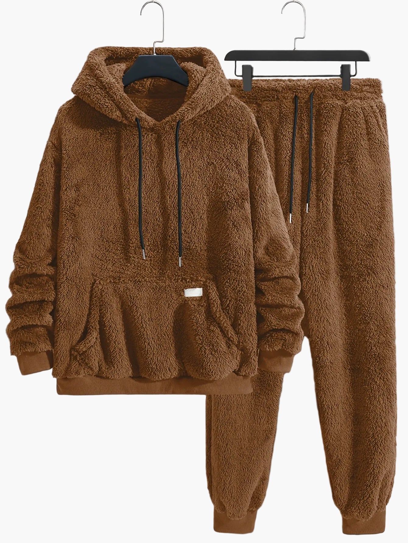 Herre fleece hoodie joggingdragt todelt – hyggeligt fritidstøj til sport & loungewear