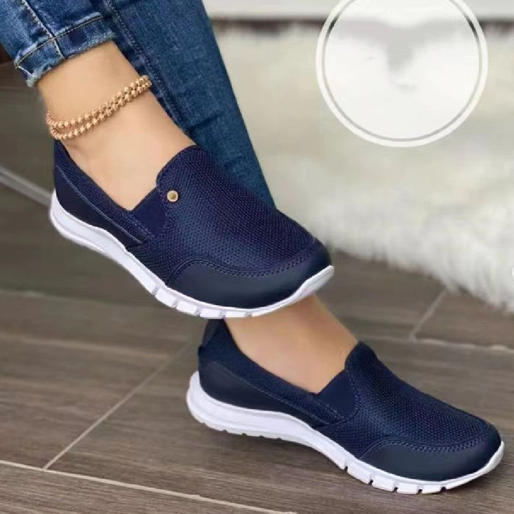 Dames Slip-On Vrijetijdsschoenen – Comfortabele ademende sneakers voor dagelijks gebruik en vrije tijd