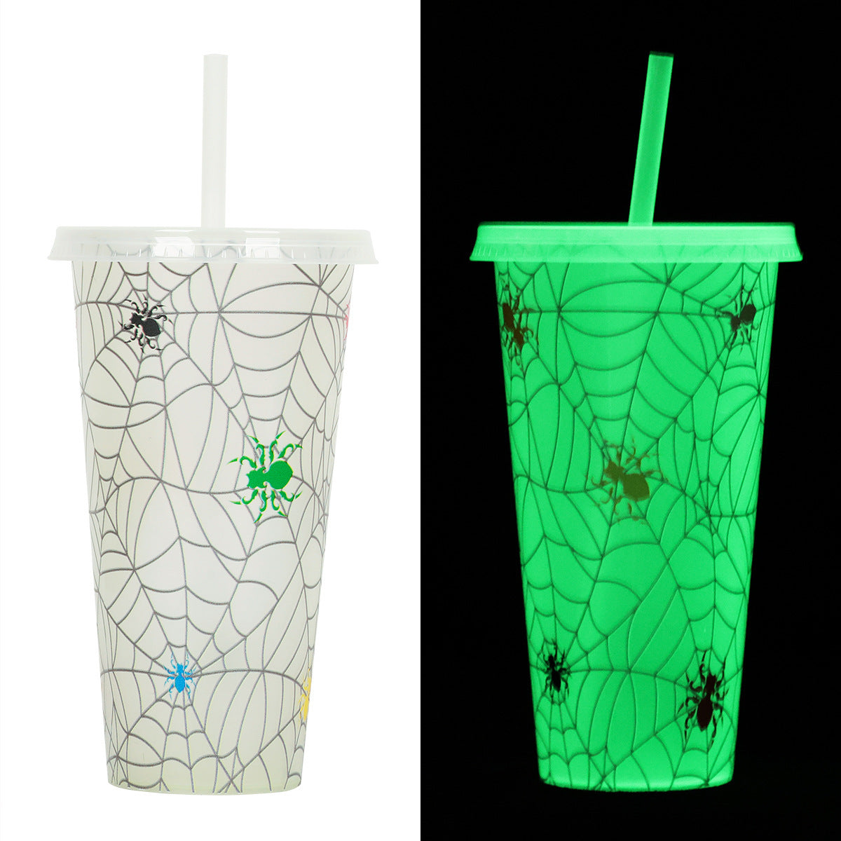 Gobelet Halloween avec paille – Gobelet créatif pour fêtes et décorations effrayantes