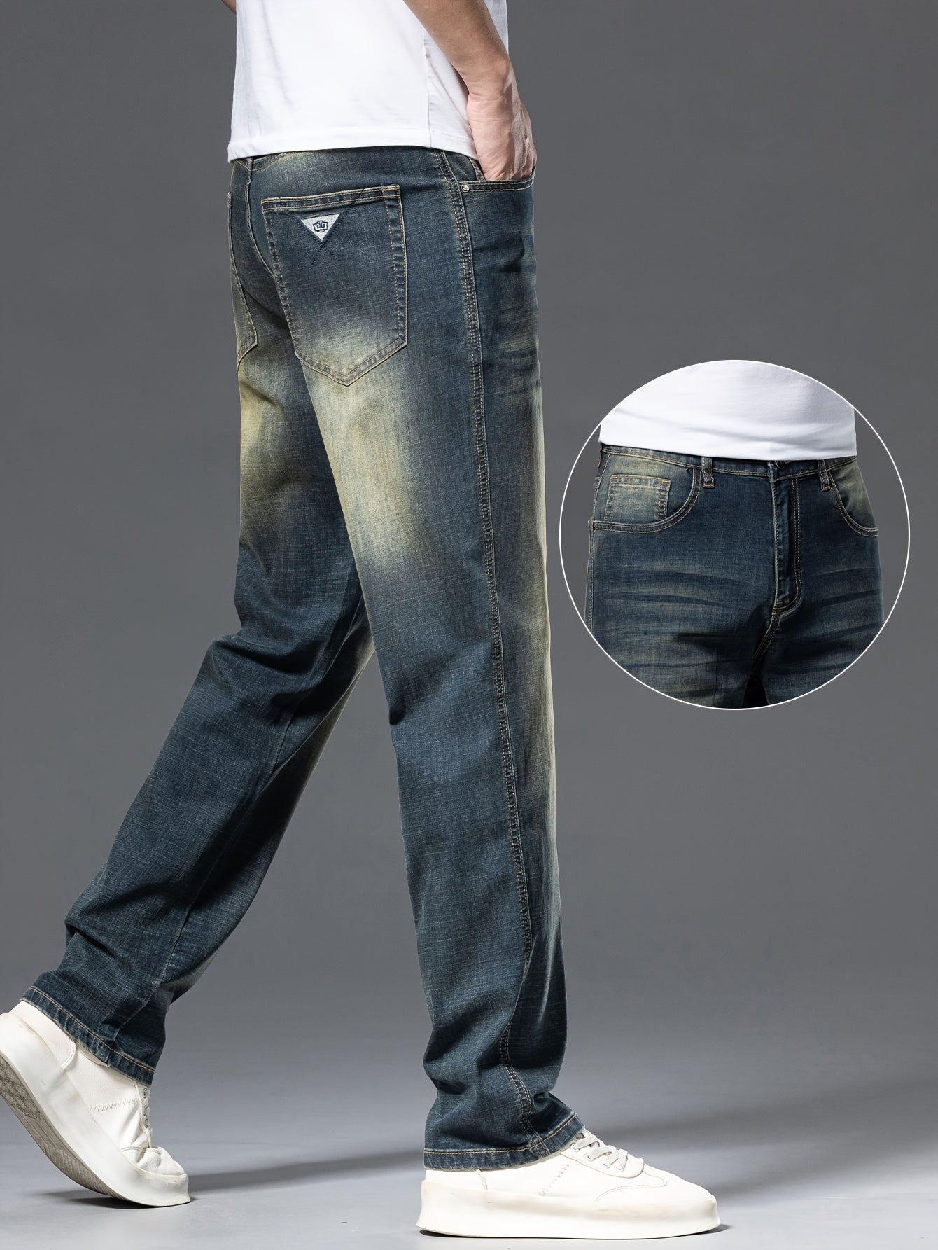 Męskie proste jeansy w stylu casual – wygodne spodnie na co dzień