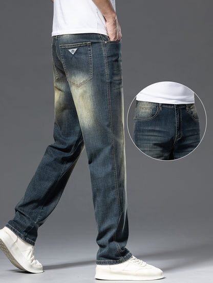 Męskie proste jeansy w stylu casual – wygodne spodnie na co dzień