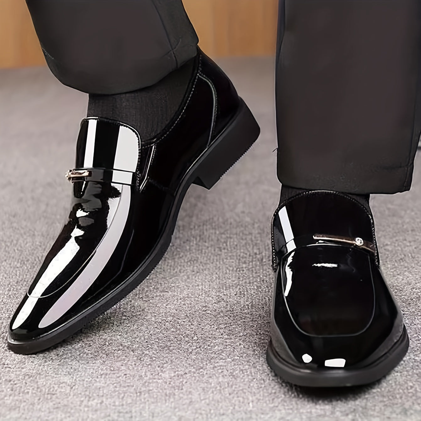 Mocassini eleganti da uomo – Scarpe lucide da abito per ufficio e occasioni formali