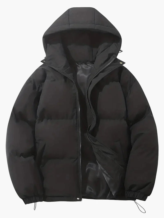 Giacca invernale imbottita da uomo con cappuccio – Classica giacca a piumino per giornate fredde, uso quotidiano e outdoor