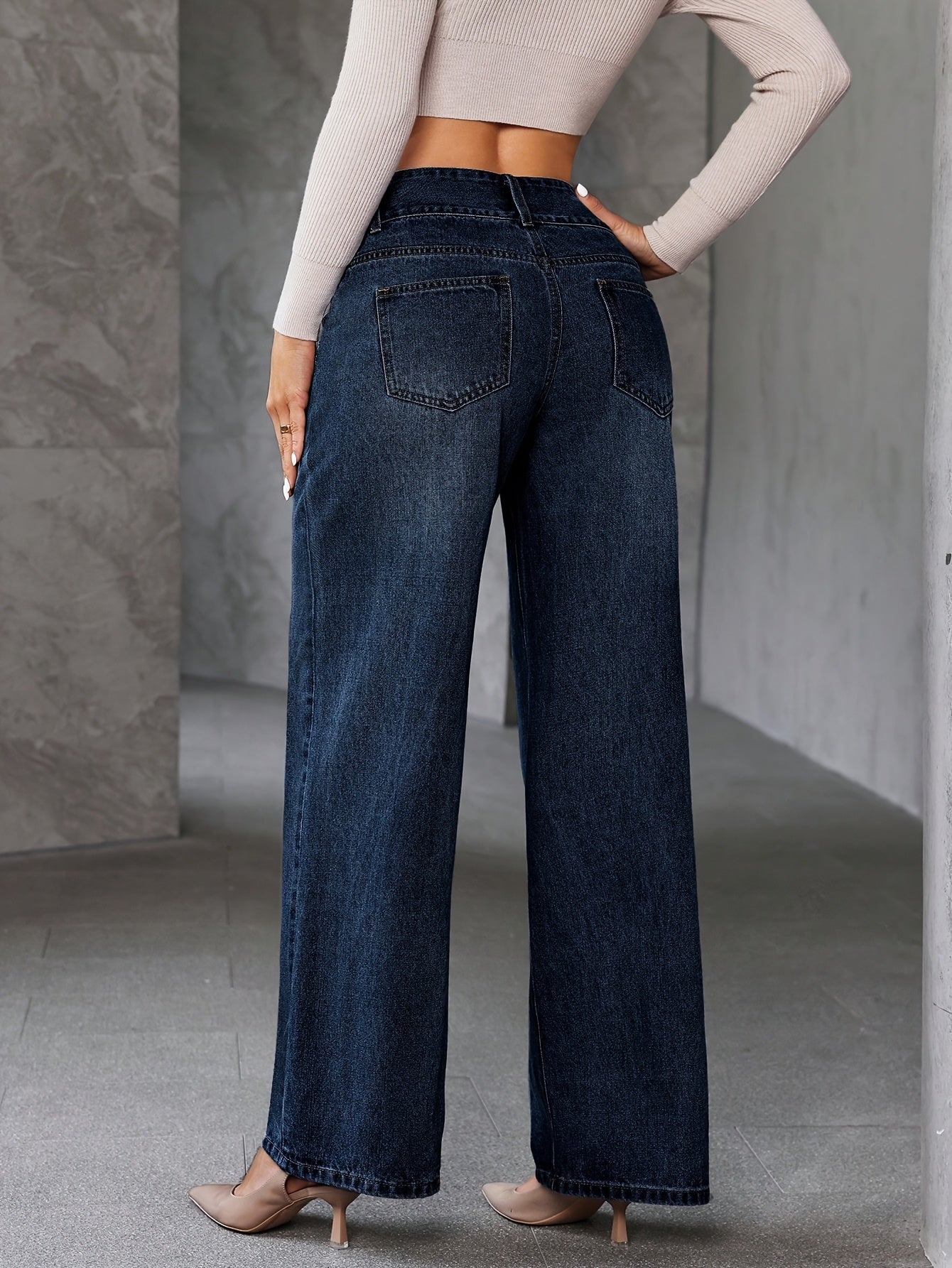 Damen High Waist Weite Jeans – Modische Flared Jeans für Freizeit & Alltag