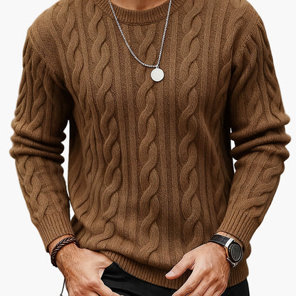 Herren Pullover Zopfmuster Strick – Modischer Casual Look für Herbst & Winter